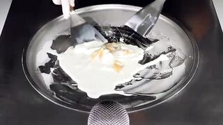 ASMR - Mango Ice Cream Rolls - satisfying Food Fusion | how to make delicious Ice Cream with Mangos