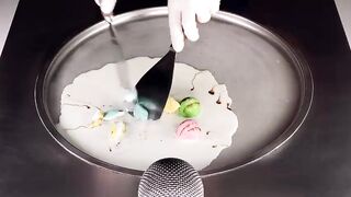 ASMR - how to make Marshmallows to Ice Cream Rolls | oddly satisfying Food with Marshmallow - relax