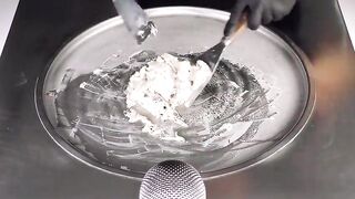 ASMR - TOBLERONE Ice Cream Rolls | oddly satisfying crushing tapping & scratching - no talking Food