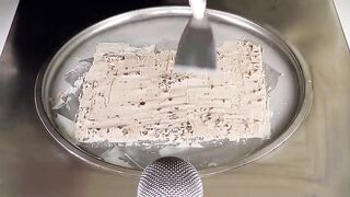 ASMR - Gold Bar Crushing Ice Cream Rolls | oddly satisfying fast & rough silent ASMR - scratching 4k