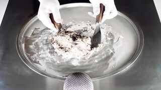 ASMR - m&m's Cake Ice Cream Rolls | how to make Cake - Ice Cream Recipe with Chocolate / Food ASMR