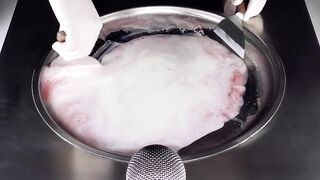 ASMR - colorful FANTA Ice Cream Rolls | oddly satisfying fast & rough ASMR chopping Sounds - 4k Food