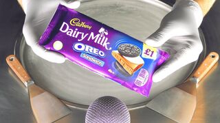 ASMR - Cadbury Dairy Milk Chocolate Sandwich with OREO | oddly satisfying Ice Cream Rolls - Food 4k