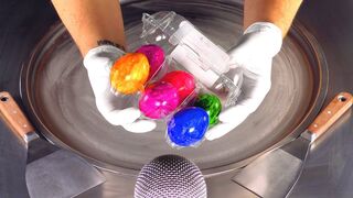ASMR - Colorful Easter Egg Ice Cream Rolls | how to make colorful Ice Cream with colored boiled Eggs