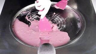 ASMR - Pink Sakura Coca Cola Ice Cream Rolls | oddly satisfying crushing Sounds - fast rough ASMR 4k