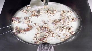 ASMR - massive kinder bueno Ice Cream Rolls | oddly satisfying tapping sounds - Chocolate Food ASMR
