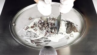 ASMR - Milka Chocolate Waffles Ice Cream Rolls | how to make oddly satisfying rolled fried Ice Cream