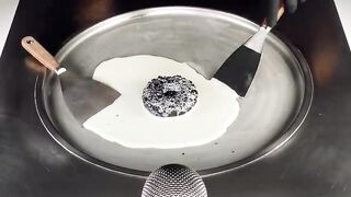 ASMR - OREO Donut Ice Cream Rolls | oddly satisfying fast tapping rough ASMR with Donuts - Food ASMR