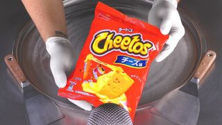 ASMR - Cheetos Cheese Ice Cream Rolls | oddly satisfying fast rough tapping & scratching Food Tingle