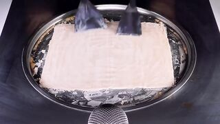 ASMR - Fanta Peach Ice Cream Rolls | oddly satisfying fast & rough tapping & scratching to sleep 4k