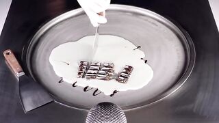 ASMR - KitKat Triple Choc Whirl Ice Cream Rolls | oddly satisfying rough ASMR - fast & loud | Food