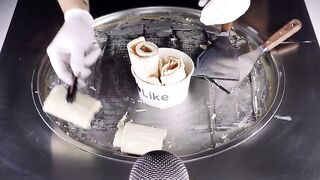 ASMR - Red Bull Cola Ice Cream Rolls | satisfying Ice Cream with Cola - tapping scratching & eating