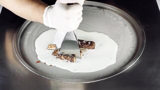 ASMR - Snickers Ice Cream Rolls | oddly satisfying Chocolate Bar fast triggers and relaxing tingles
