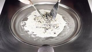 ASMR - milka & OREO Ice Cream Rolls | how to make milka and Oreo white Chocolate rolled Ice Cream 4k