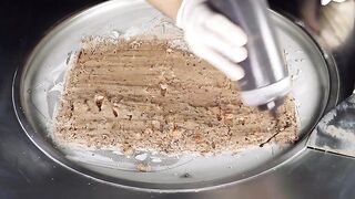 ASMR - Snickers & Nutella Chocolate Ice Cream Rolls | satisfying fast tapping & scratching Tingles