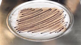 ASMR - nutella & Ferrero Rocher Ice Cream Rolls | fast oddly satisfying Chocolate Tingles - 4k Food