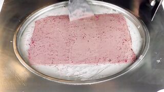 ASMR - nutella Raspberry Ice Cream Rolls | oddly satisfying tingles - binaural fast tapping beats 4k