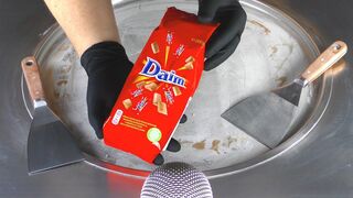 ASMR - Daim Ice Cream Rolls with Caramel Chocolate | oddly satisfying fast ASMR with intense Sounds