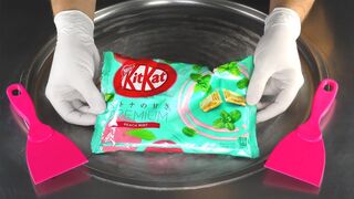 ASMR - Mint KitKat Ice Cream Rolls | oddly satisfying intense relaxing sounds - fast rough tingles