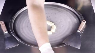 ASMR - oddly satisfying Ice Cream Rolls | how to make Cocos Ice Cream with Nestle Prestigio Branco