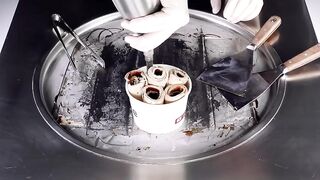 ASMR - Passatempo Cookie Ice Cream Rolls | oddly satisfying rolled fried Ice Cream & Cookies - Food