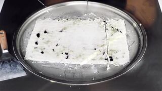 ASMR - oddly satisfying Eggplant Ice Cream Rolls | fried Ice Cream with Aubergine recipe - fast ASMR