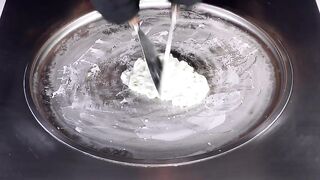 ASMR - satisfying Starfruit Ice Cream Rolls | how to make Carambola Fruit Ice Cream - fast ASMR Food