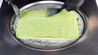 ASMR - Avocado Ice Cream Rolls | oddly satisfying fast ASMR relaxing Sound for Sleeping - Food / 4k