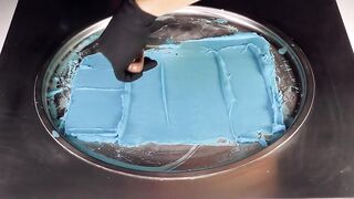 ASMR - blue Fanta Berry Ice Cream Rolls | tapping & scratching ear to ear relaxing Sound - fast ASMR