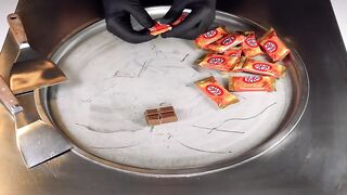 ASMR - KitKat Chocolate & Orange Ice Cream Rolls | oddly satisfying fried Ice Cream - fast ASMR | 4k