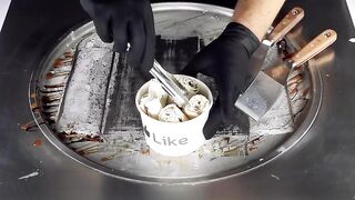 ASMR - Golden OREO Ice Cream Rolls | how to make satisfying fried Ice Cream with Oreo Cookies | Food