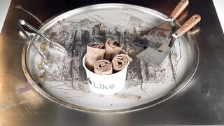 ASMR - Milka Chocolate Balls Ice Cream Rolls | satisfying tapping scratching & eating Food Sounds 4k