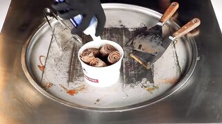 ASMR - Ferrero Rocher Ice Cream Rolls | how to make oddly satisfying Rocher Chocolate Ice Cream Food