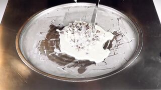 ASMR - kinder Chocolate Ice Cream Rolls | how to make satisfying Santa Claus rolled fried Ice Cream