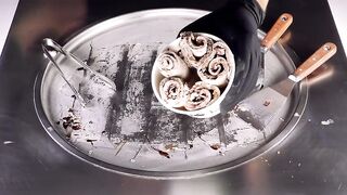 ASMR - Grand Ferrrero Rocher Ice Cream Rolls | satisfying Chocolate tapping and scratching tingles
