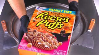 ASMR - Ice Cream Rolls with Travis Scott's Reese's Puffs | satisfying tapping and relaxing Sound 4k