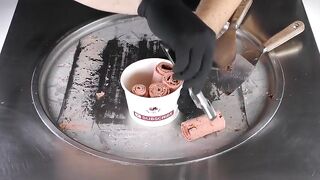 ASMR - hot Chili Ice Cream Rolls | how to make extreme spicy Ice Cream - ear to ear relax Sounds 먹방