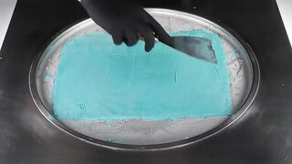 ASMR - blue Fanta Ice Cream Rolls | oddly satisfying fried Fanta Ice Cream with tapping Sounds