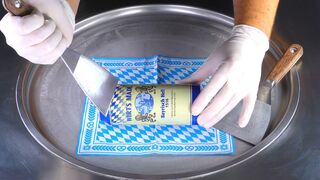 ASMR - German Bavarian Beer Ice Cream Rolls | how to make rolled fried Oktoberfest Ice Cream Food 4k