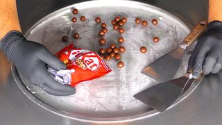 ASMR - Ice Cream Rolls with KitKat Chocolate Cookie Balls - oddly satisfying 4k Video | mukbang Food