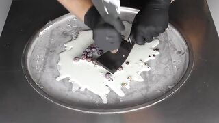 ASMR - Ice Cream Rolls with KitKat Chocolate Cookie Balls - oddly satisfying 4k Video | mukbang Food