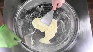 Lemon & Orange Ice Cream Rolls - how to make satisfying rolled Ice Cream with Tri Top Syrup | ASMR