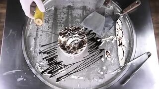Ice Cream Rolls with Fanta & Banana - oddly satisfying Food ASMR with rolled fried Ice Cream | 먹방