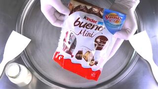 Ice Cream Rolls with kinder Bueno | delicious Chocolate Ice Cream with kinder Bueno | Food ASMR