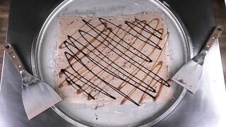 How to make Toblerone Ice Cream Rolls - fried Chocolate Ice Cream with Toblerone Popsicle | ASMR