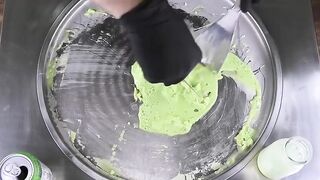 Fanta Test - how to make green Ice Cream Rolls with Fanta Green Apple Taste | satisfying Food ASMR
