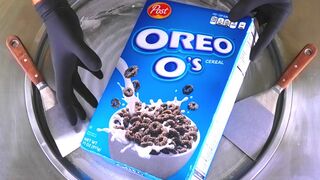 Satisfying Ice Cream Rolls with Oreo O's Cereal - rolled fried Oreo Ice Cream | Street Food ASMR