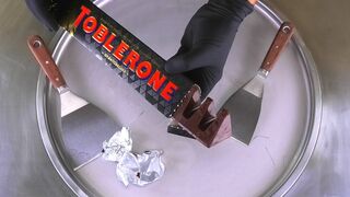 Black TOBLERONE Ice Cream Rolls - how to make delicious Chocolate and Nougat Ice Cream | Food ASMR
