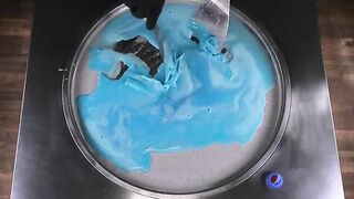 Pepsi Blue Ice Cream Rolls - how to make satisfying blue Coca Cola rolled fried Ice Cream | ASMR