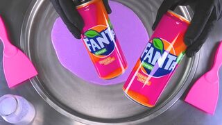 Pink Fanta Lemonade rolled Ice Cream - how to make pink fried Ice Cream Rolls | satisfying Food ASMR